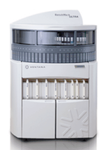 Image: The BenchMark ULTRA. The BRAF V600E (VE1) IHC assay runs on the BenchMark GX, BenchMark XT, and BenchMark ULTRA instruments (Photo courtesy of Ventana).